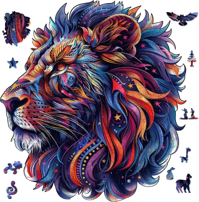 Qiuenisray Wooden Puzzles, Lion Jigsaw Puzzles